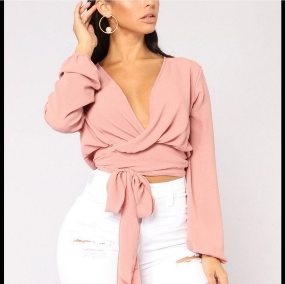 Fashion Nova Little White Lies Top - Mauve - Women's Size Small - NWOT - Picture 2 of 16